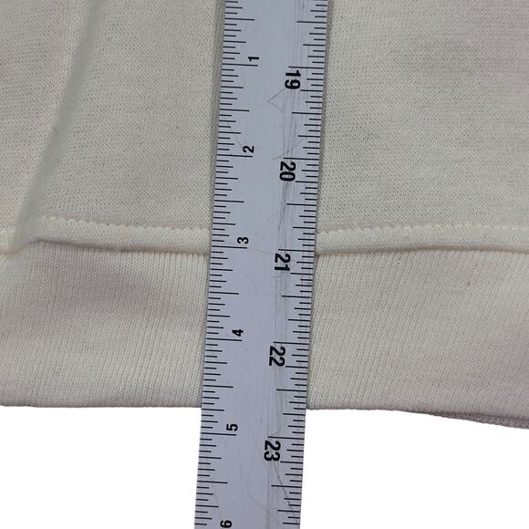 Chinawear by Morsly Sweatshirt Womens XL Ivory Embroidered Half-Zip Mock Neck - Picture 9 of 10